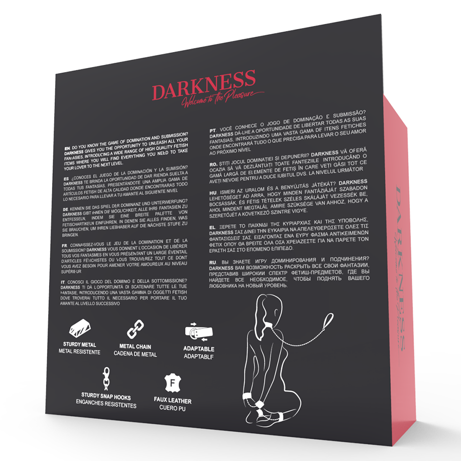 Darkness Black Leather Handcuffs And Collar | Niks.fi verkkokauppa