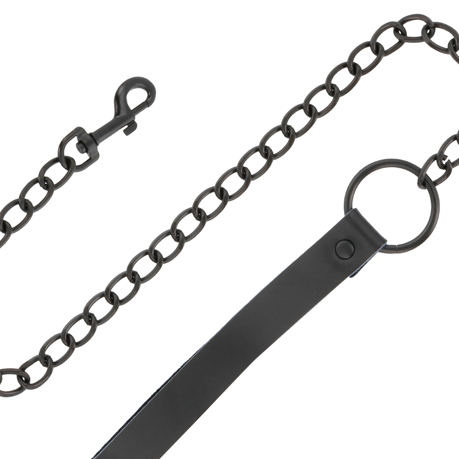 Darkness Black Leather Handcuffs And Collar | Niks.fi verkkokauppa