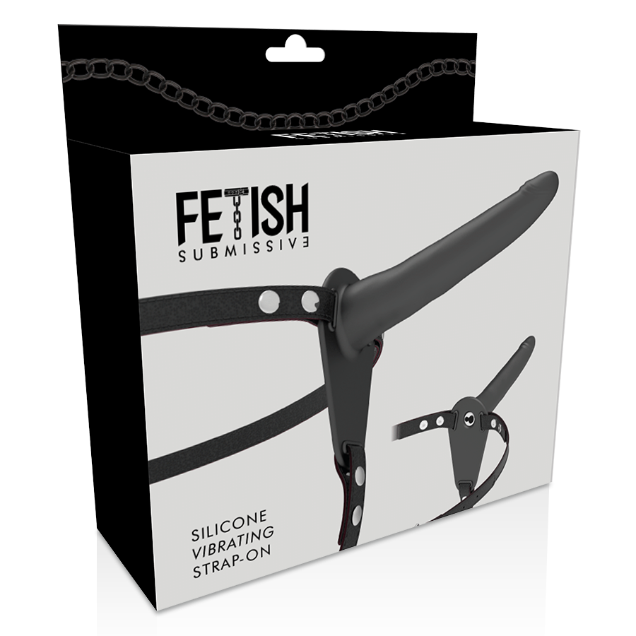 Fetish Submissive Harness Black Silicone Vibrator 15 Cm | Niks.fi verkkokauppa