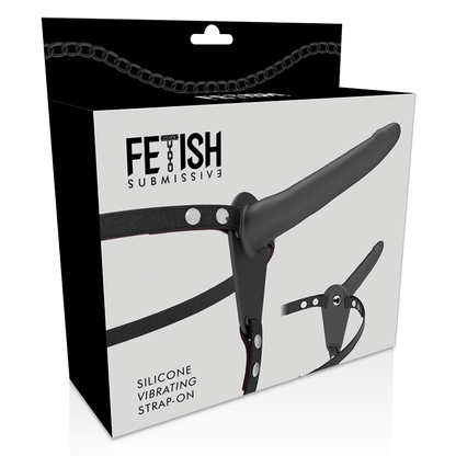 Fetish Submissive Harness Black Silicone Vibrator 15 Cm | Niks.fi verkkokauppa