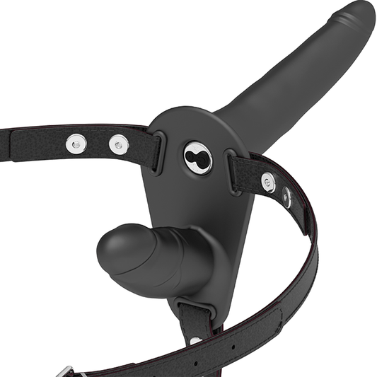 Fetish Submissive Harness Double Penetration Black Vibrator | Niks.fi verkkokauppa