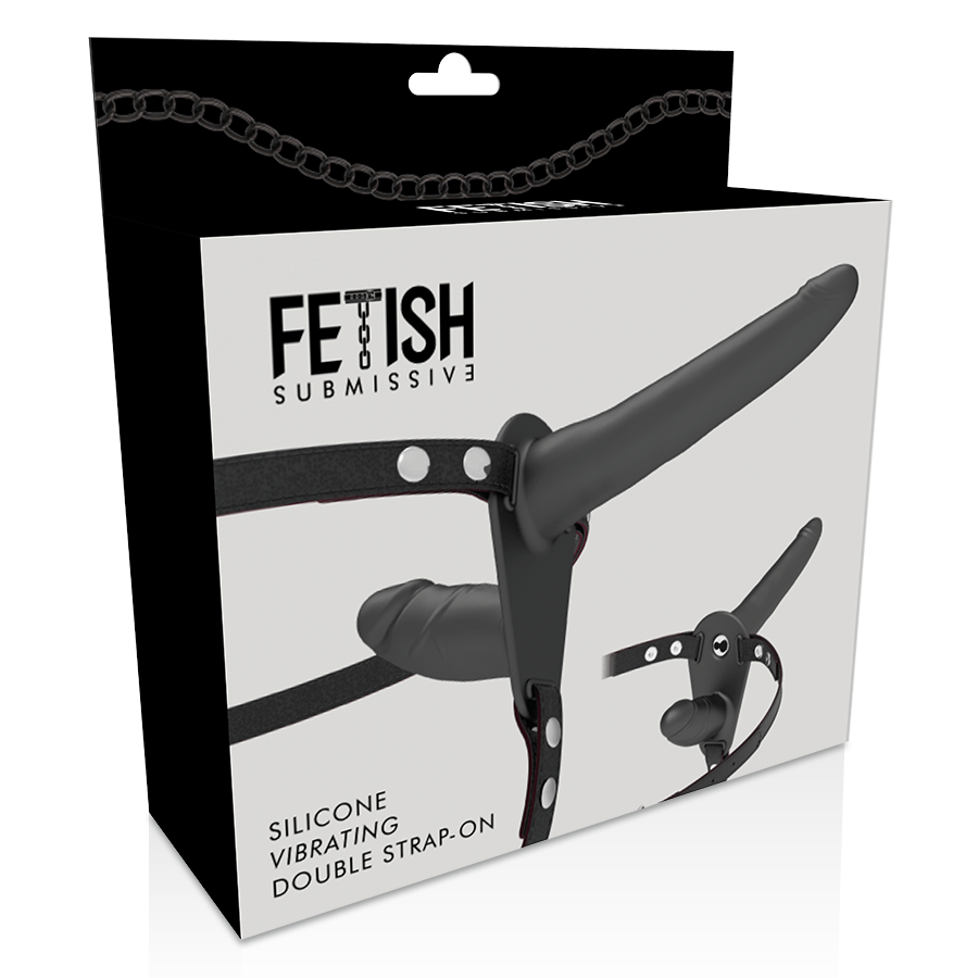 Fetish Submissive Harness Double Penetration Black Vibrator | Niks.fi verkkokauppa