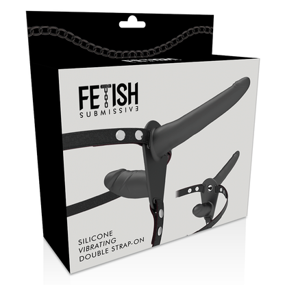 Fetish Submissive Harness Double Penetration Black Vibrator | Niks.fi verkkokauppa