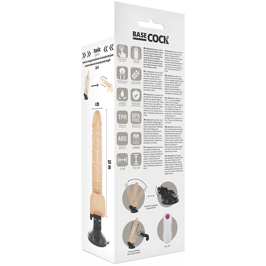 Basecock Realistic Vibrator Remote Control Natural With Testicles 19.5 Cm O- 4 Cm | Niks.fi verkkokauppa