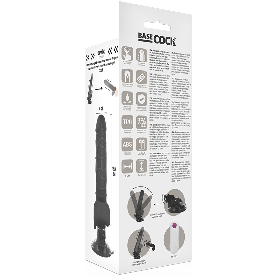 Basecock Realistic Vibrator Remote Control Black With Testicles 19.5 Cm O- 4 Cm | Niks.fi verkkokauppa