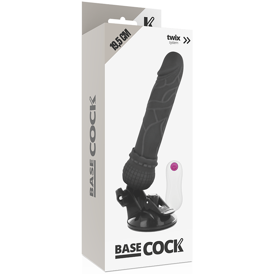 Basecock Realistic Vibrator Remote Control Black 19.5 Cm O- 4 Cm | Niks.fi verkkokauppa