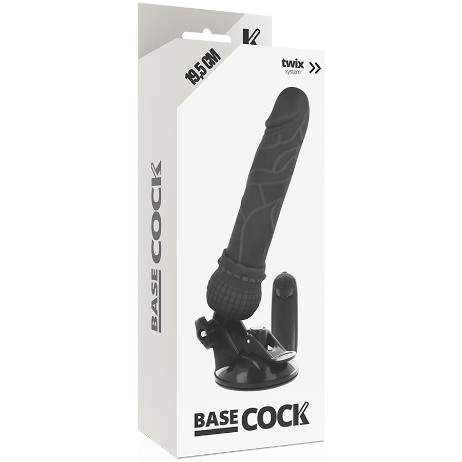 Basecock Realistic Vibrator Remote Control Black 19.5 Cm O- 4 Cm | Niks.fi verkkokauppa