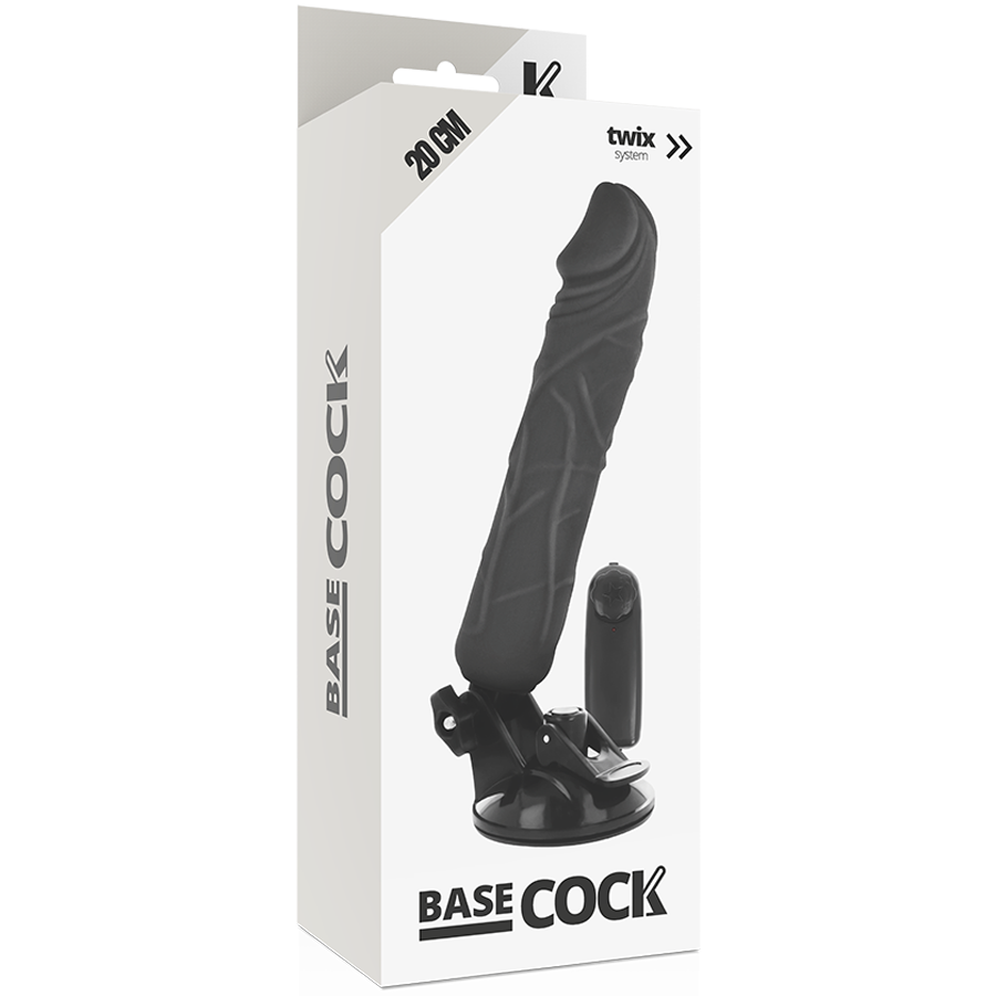 Basecock Realistic Vibrator Remote Control Black 20 Cm O- 4 Cm | Niks.fi verkkokauppa