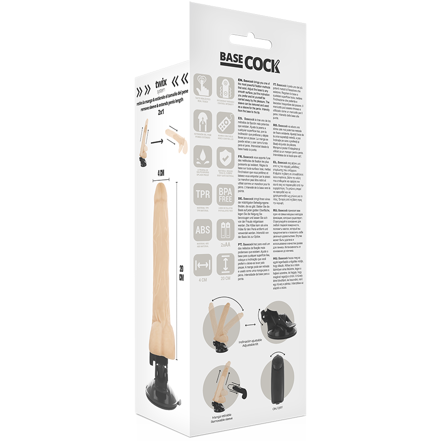 Basecock Realistic Natural Remote Control Vibrator With Testicles 20 Cm O- 4 Cm | Niks.fi verkkokauppa