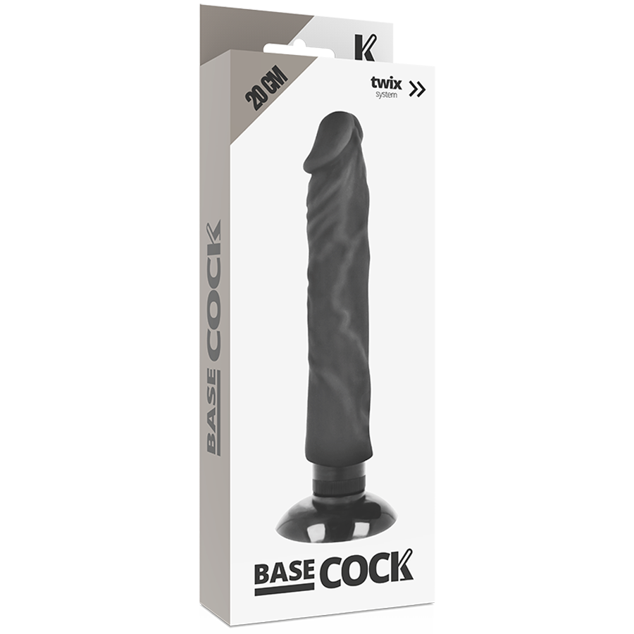 Basecock Realistic Vibrator 2-1 Black 20 Cm O- 4 Cm | Niks.fi verkkokauppa