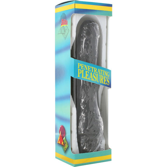 Seven Creations Vinyl P-Shape Vibrator Black Penis 20 Cm | Niks.fi verkkokauppa