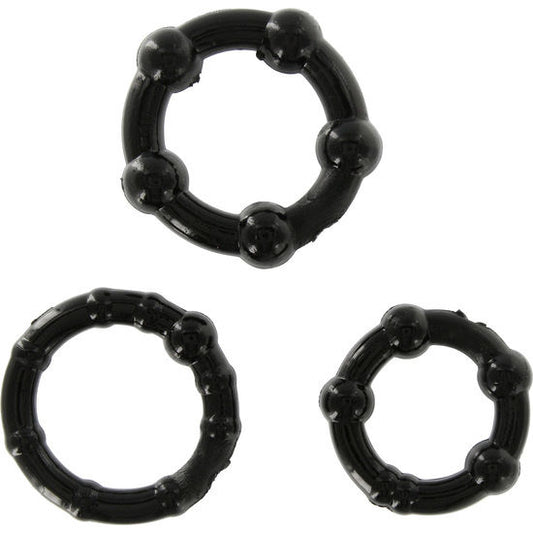 Seven Creations Set Of Three Black Penis Rings | Niks.fi verkkokauppa