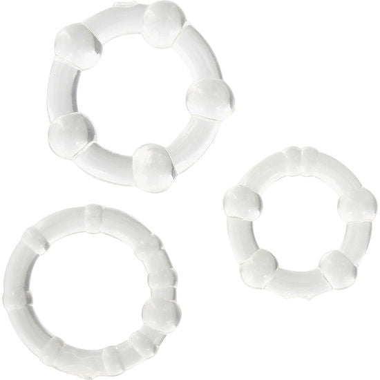 Seven Creations Set Of Three Transparent Penis Rings | Niks.fi verkkokauppa