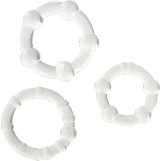 Seven Creations Set Of Three Transparent Penis Rings | Niks.fi verkkokauppa