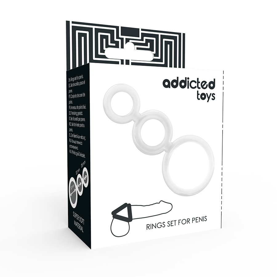 Addicted Toys Rings Set For Penis Transparent | Niks.fi verkkokauppa