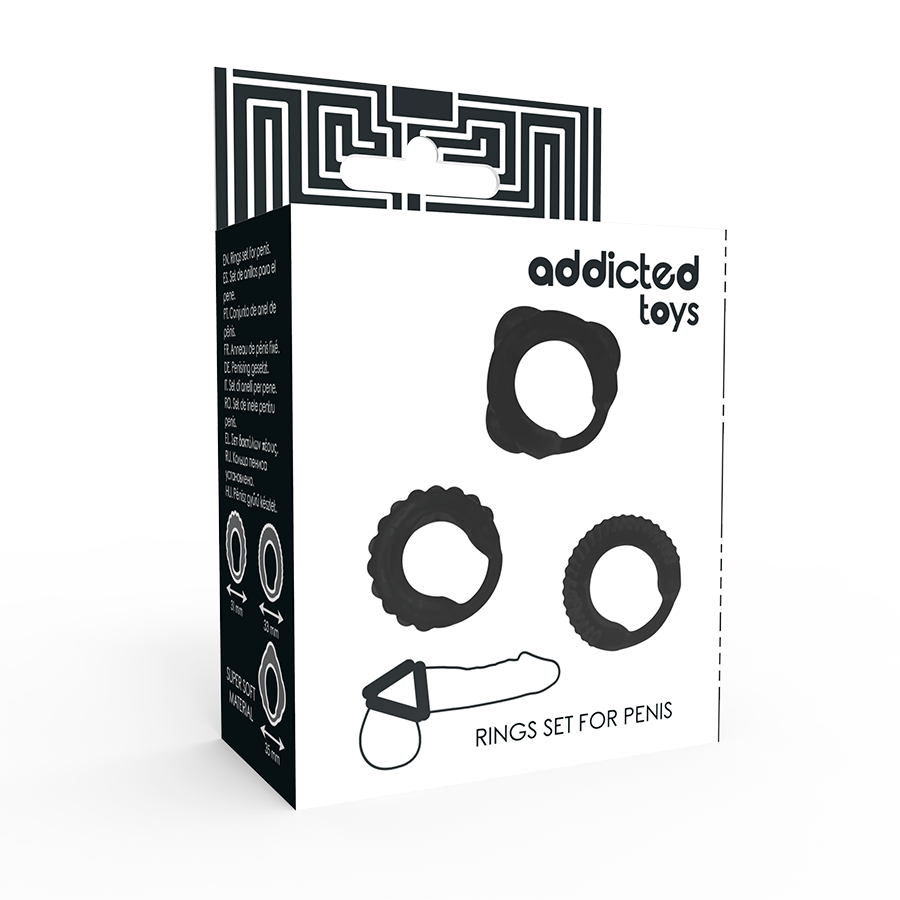 Addicted Toys C-Ring Set Black | Niks.fi verkkokauppa