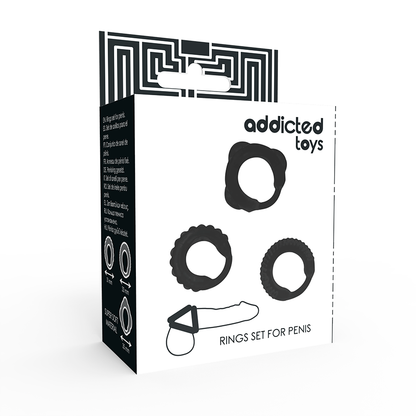 Addicted Toys C-Ring Set Black | Niks.fi verkkokauppa