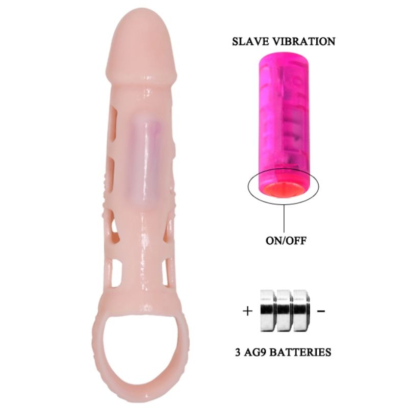 Baile Penis Extender Cover With Vibration And Natural Strap 13.5 Cm | Niks.fi verkkokauppa