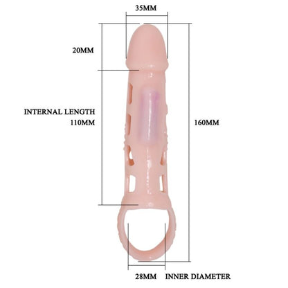 Baile Penis Extender Cover With Vibration And Natural Strap 13.5 Cm | Niks.fi verkkokauppa