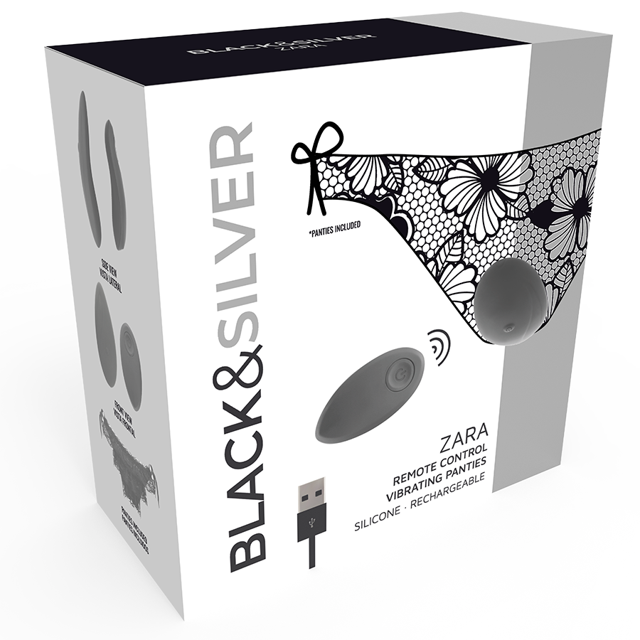 Black&Silver Zara Remote Control Stimulator With Free Panty | Niks.fi verkkokauppa