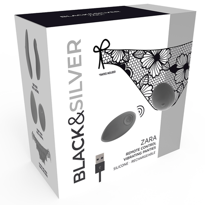 Black&Silver Zara Remote Control Stimulator With Free Panty | Niks.fi verkkokauppa