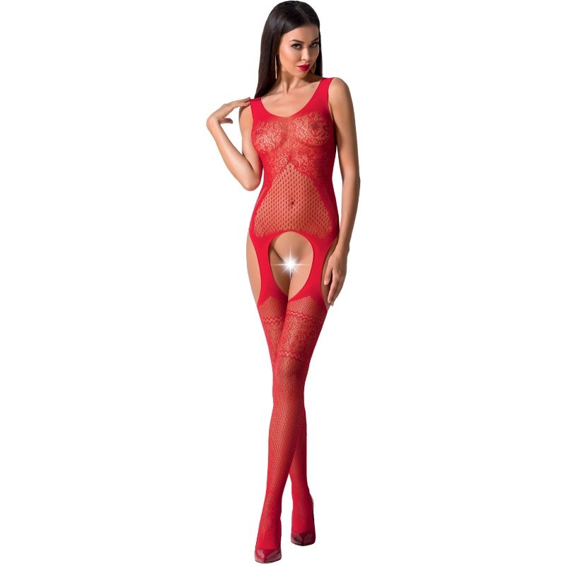 Passion Woman Bs061 Red Bodystocking One Size | Niks.fi verkkokauppa