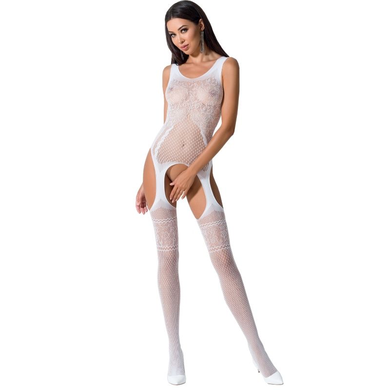 Passion Woman Bs061 White Bodystocking One Size | Niks.fi verkkokauppa