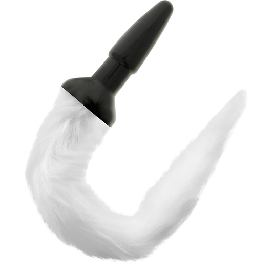 Darkness Silicone Anal Plug With White Tail | Niks.fi verkkokauppa