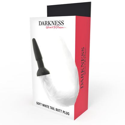 Darkness Silicone Anal Plug With White Tail | Niks.fi verkkokauppa
