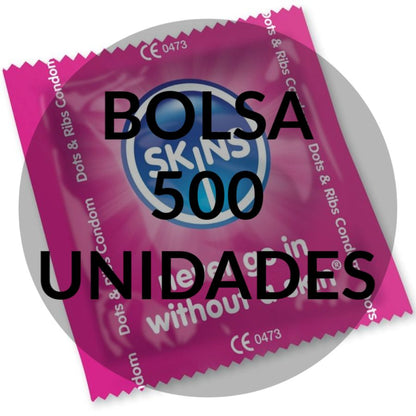 Skins Condoms Points & Strips Bag 500 Units | Niks.fi verkkokauppa