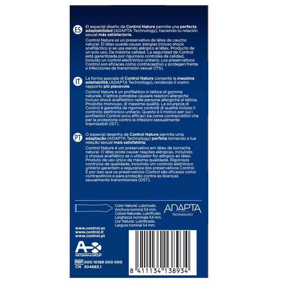 Control Adapta Nature Condoms 24 Units | Niks.fi verkkokauppa