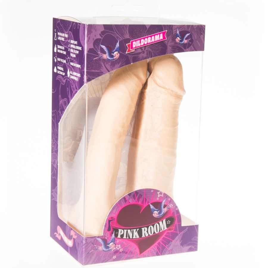 Pink Room Arthus Realistic Double Dildo Flesh 17Cm/15.5Cm | Niks.fi verkkokauppa