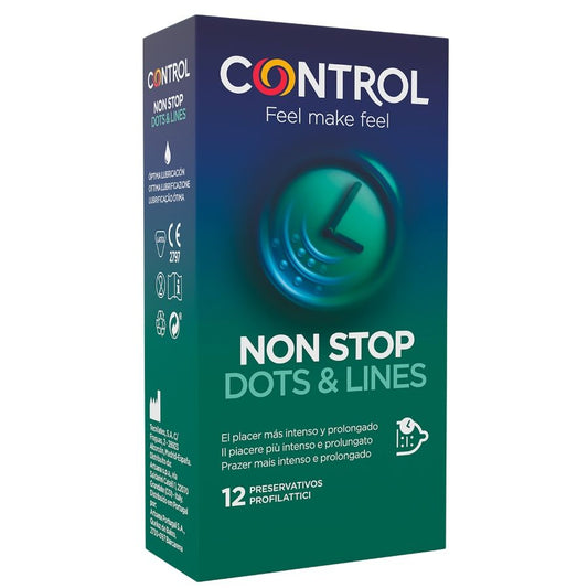 Control Nonstop Dots And Lines Condoms 12 Units | Niks.fi verkkokauppa