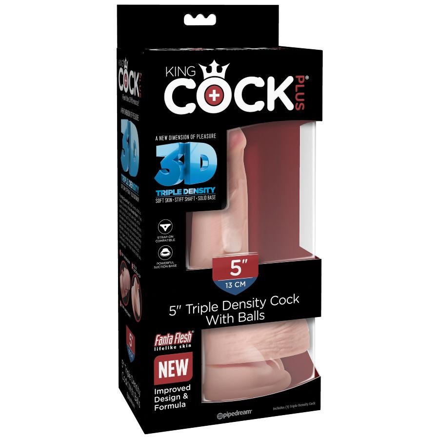 King Cock Triple Density Dildo 13 Cm With Testicles | Niks.fi verkkokauppa
