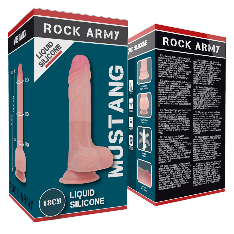 Rockarmy Liquid Silicone Premium Mustang Realistic 18 Cm -O 4.14 Cm | Niks.fi verkkokauppa