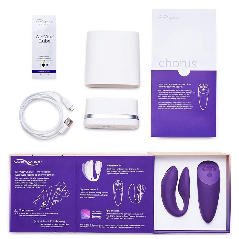 We-Vibe Chorus Vibrator For Couples With Lilac Squeeze Control | Niks.fi verkkokauppa