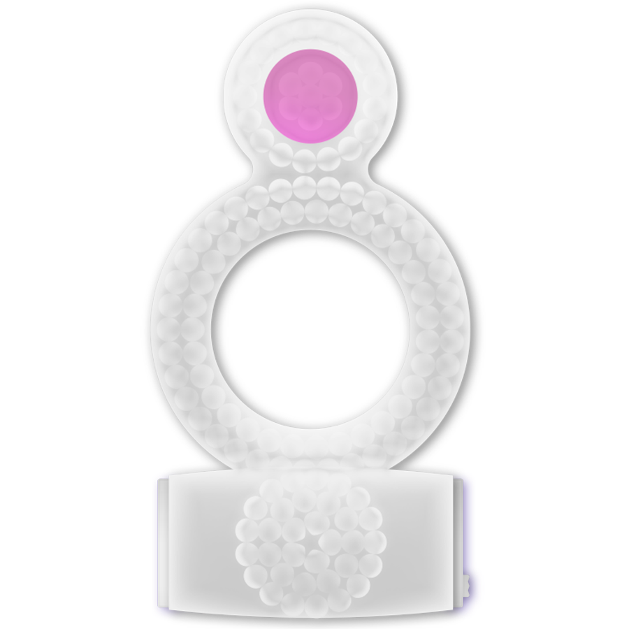Casual Love Ring Vibrating Double Pleasure Transparent | Niks.fi verkkokauppa