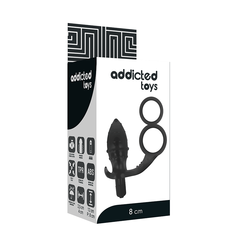 Addicted Toys Anal Plug With Double Black Ring | Niks.fi verkkokauppa