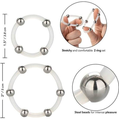 Calexotics Steel Beaded Silicone Ring Set | Niks.fi verkkokauppa