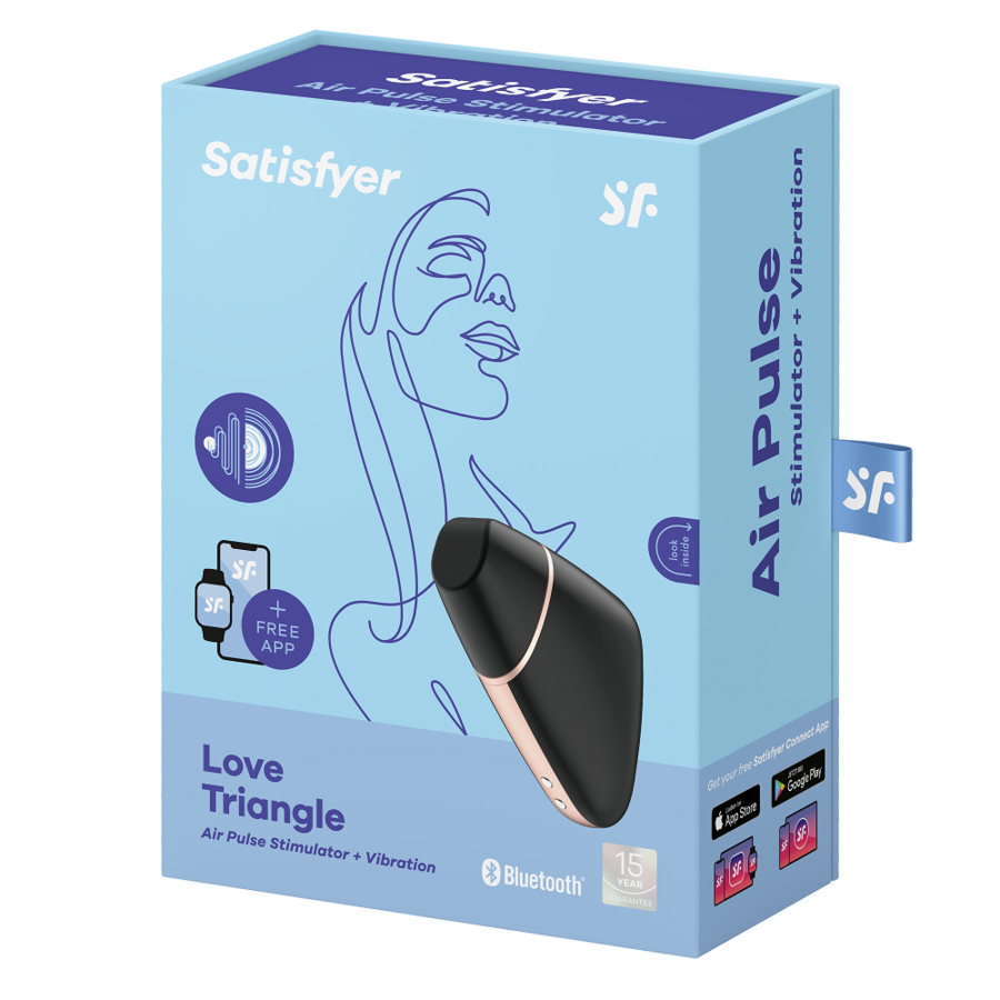 Satisfyer Love Triangle Air Pulse Stimulator & Vibrator Black | Niks.fi verkkokauppa