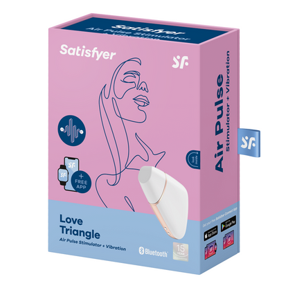 Satisfyer Love Triangle Air Pulse Stimulator & Vibrator White | Niks.fi verkkokauppa