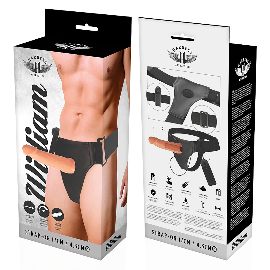 Harness Attraction Willian Hollow Rnes With Vibrator 17 Cm -O 4.5 Cm | Niks.fi verkkokauppa