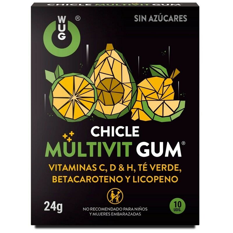 Wug Gum Multivit Vitamin C, H, D, Beta-Carotene, Lycopene And Green Tea 10 Units | Niks.fi verkkokauppa