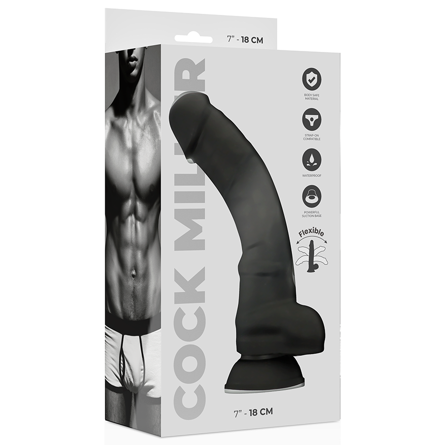 Cock Miller Silicone Density Cocksil Articulable Black 18 Cm | Niks.fi verkkokauppa