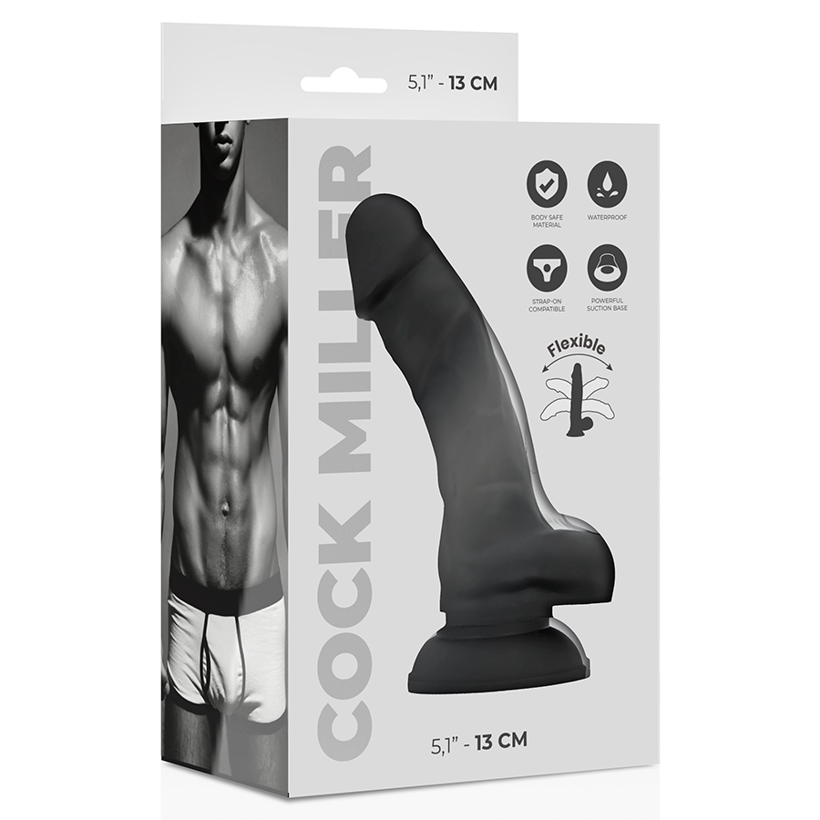 Cock Miller Silicone Density Cocksil Articulable Black 13 Cm | Niks.fi verkkokauppa