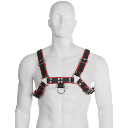 Leather Body Chain Harness Iii Black / Red | Niks.fi verkkokauppa