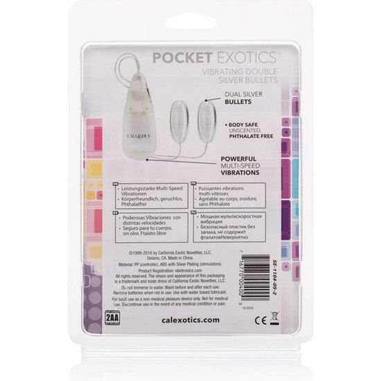 Calexotics Vibrating Bullets Silver Duo | Niks.fi verkkokauppa