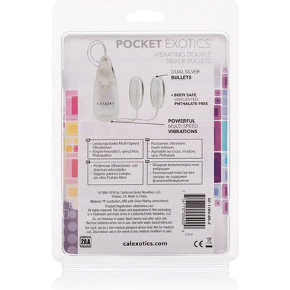 Calexotics Vibrating Bullets Silver Duo | Niks.fi verkkokauppa