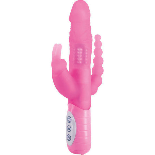 Seven Creations E Rabbit Slimine Triple Play Triple Stimulation Vibrator Pink | Niks.fi verkkokauppa