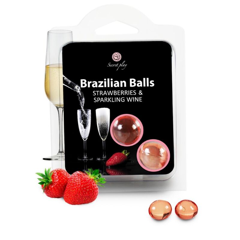 Secretplay Strawberry And Champagne Brazilian Balls Set | Niks.fi verkkokauppa